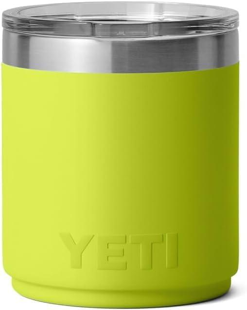 imageYETI Rambler 10 oz Stackable Lowball 20 Vacuum Insulated Stainless Steel with MagSlider Lid Black StoneChartreuse