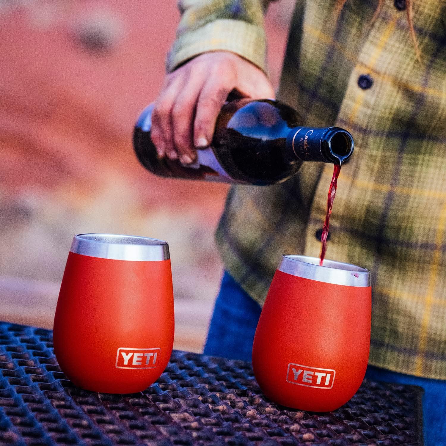 imageYETI Rambler 10 oz Wine Tumbler Vacuum Insulated Stainless Steel with MagSlider Lid SeafoamCanyon Red