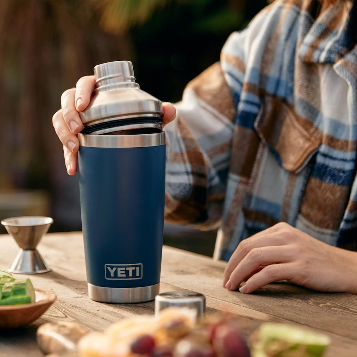 imageYETI Rambler 20 oz Cocktail Shaker Stainless Steel Vacuum Insulated Black Forest GreenCamp Green