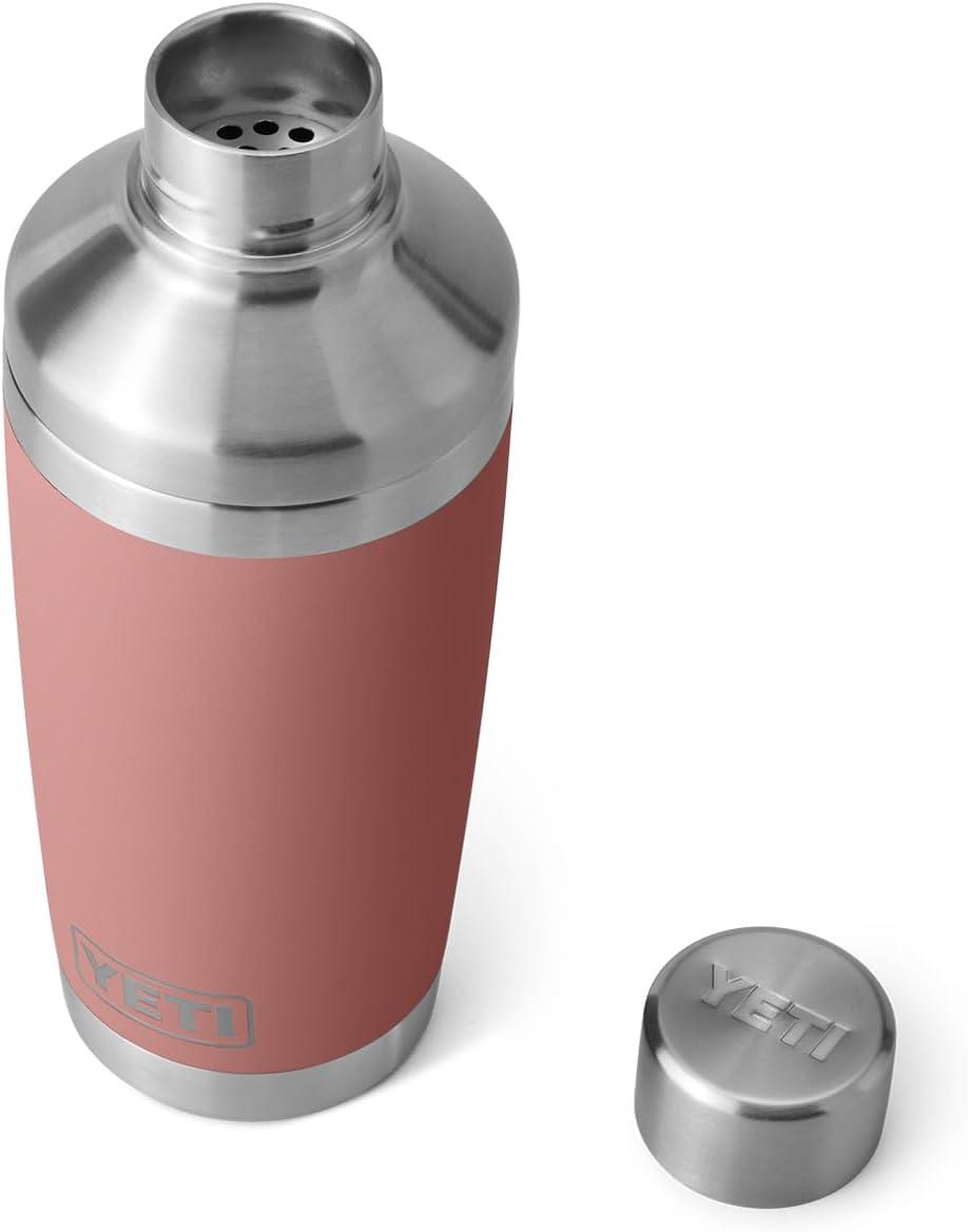 imageYETI Rambler 20 oz Cocktail Shaker Stainless Steel Vacuum Insulated Black Forest GreenSandstone Pink