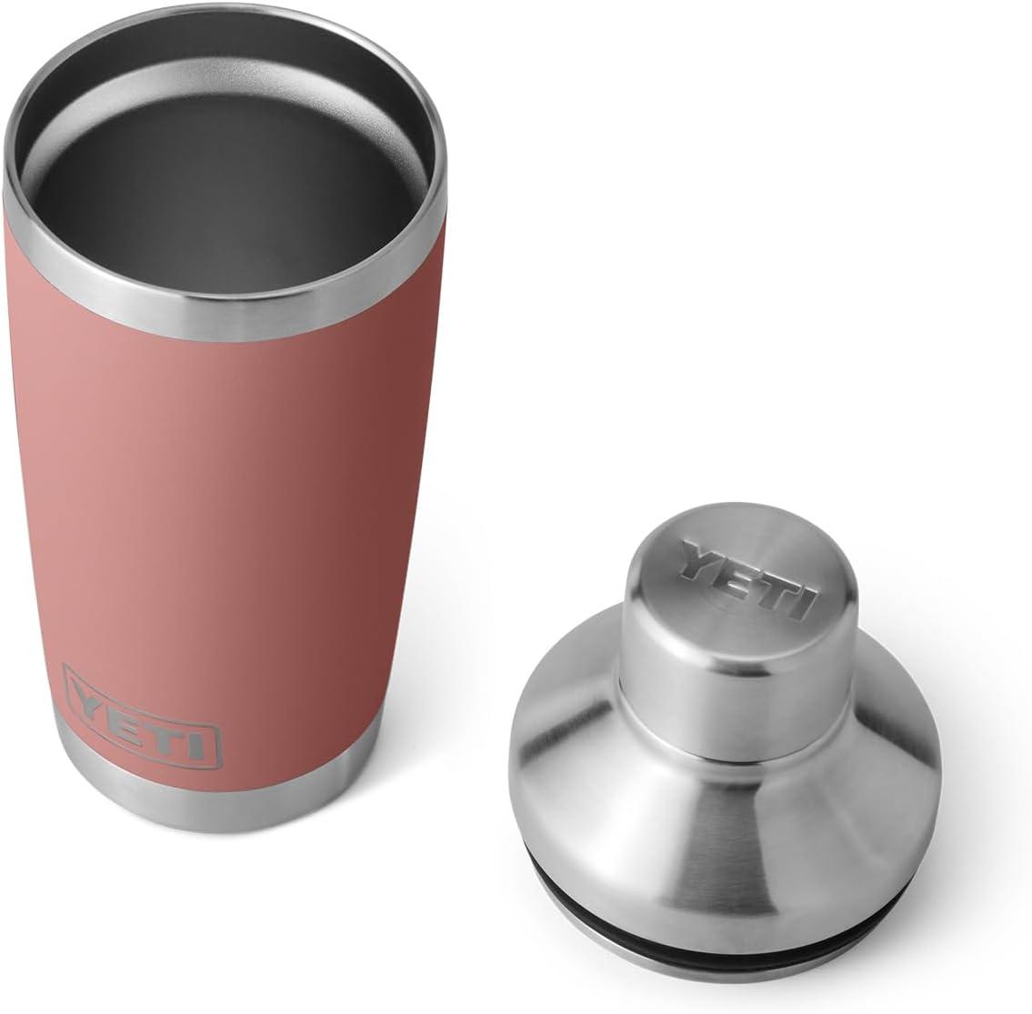 imageYETI Rambler 20 oz Cocktail Shaker Stainless Steel Vacuum Insulated Black Forest GreenSandstone Pink