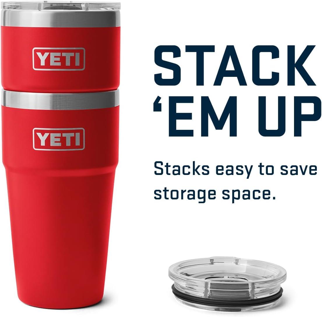 imageYETI Rambler 20 oz Stackable Tumbler Stainless Steel Vacuum Insulated with MagSlider LidRescue Red