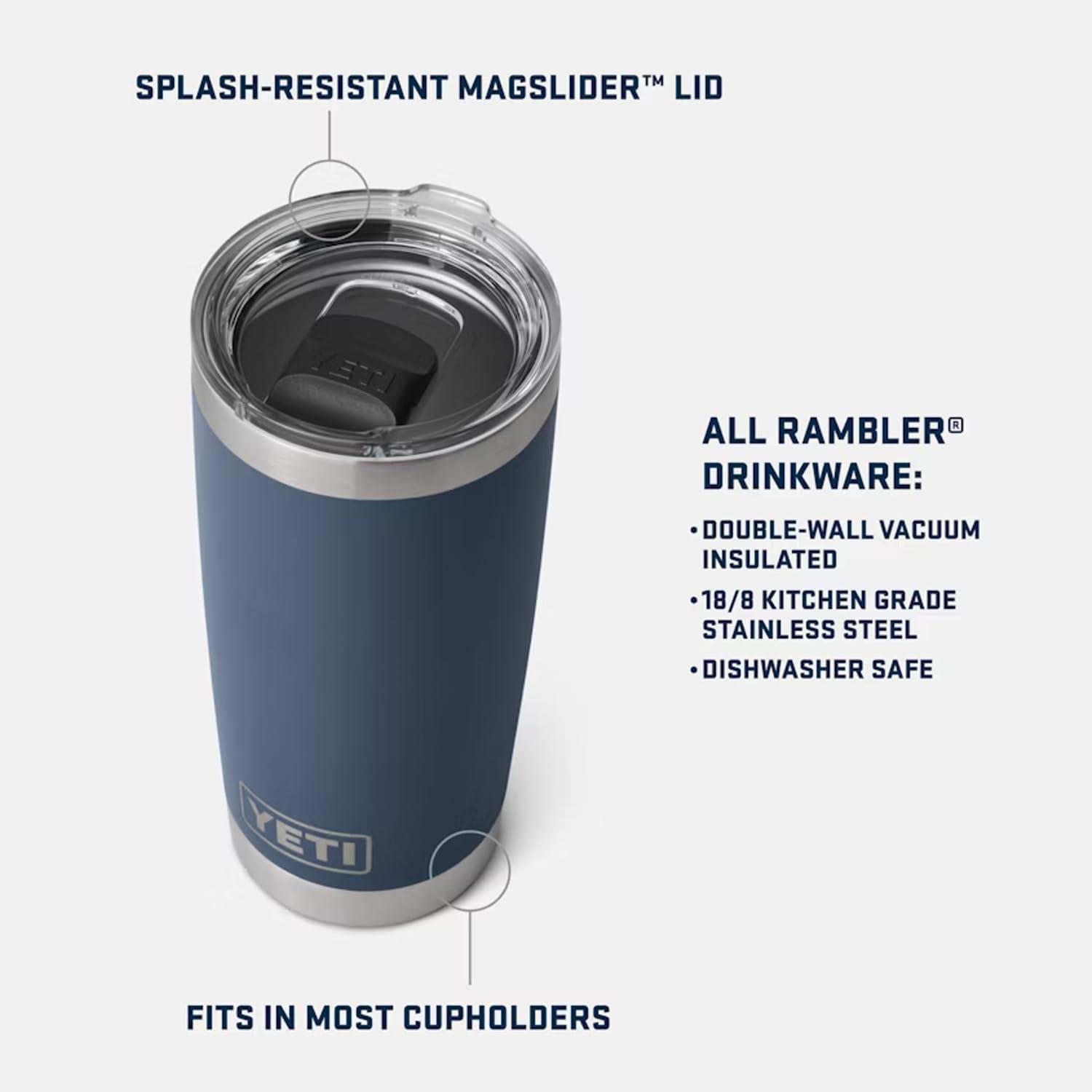 imageYETI Rambler 20 oz Stainless Steel Vacuum Insulated Tumbler wMagSlider LidPapaya