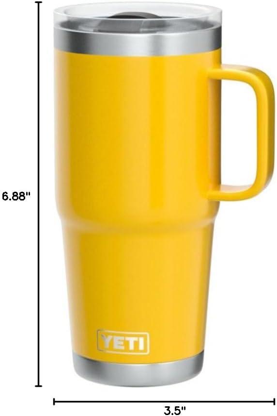 imageYETI Rambler 20 oz Travel Mug Stainless Steel Vacuum Insulated with Stronghold LidAlpine Yellow