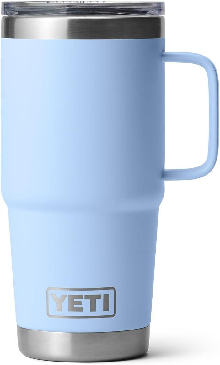 imageYETI Rambler 20 oz Travel Mug Stainless Steel Vacuum Insulated with Stronghold LidBig Sky Blue