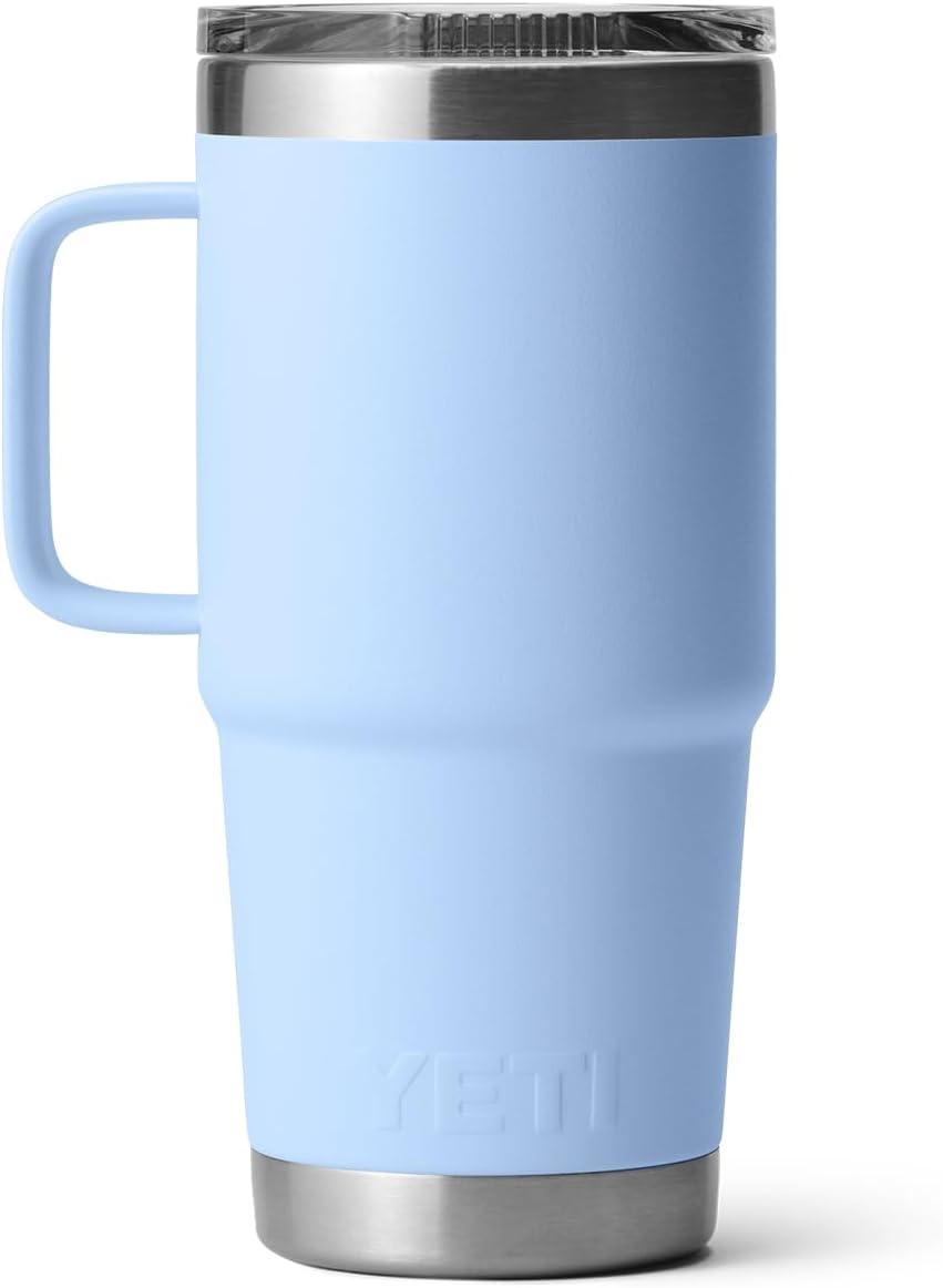 imageYETI Rambler 20 oz Travel Mug Stainless Steel Vacuum Insulated with Stronghold LidBig Sky Blue