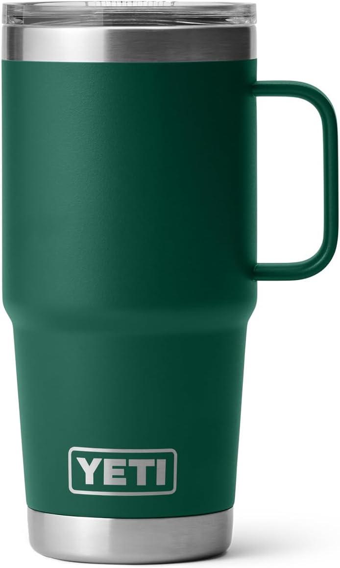 imageYETI Rambler 20 oz Travel Mug Stainless Steel Vacuum Insulated with Stronghold LidBlack Forest Green