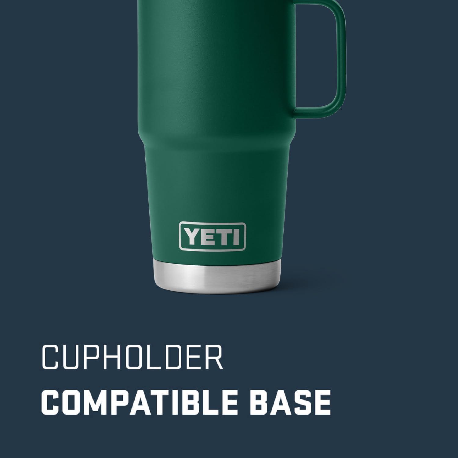 imageYETI Rambler 20 oz Travel Mug Stainless Steel Vacuum Insulated with Stronghold LidBlack Forest Green