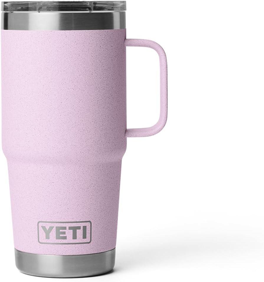 imageYETI Rambler 20 oz Travel Mug Stainless Steel Vacuum Insulated with Stronghold LidCherry Blossom Textured