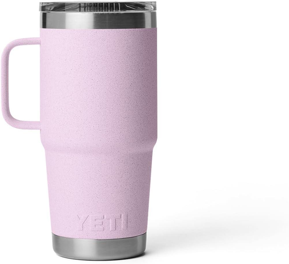 imageYETI Rambler 20 oz Travel Mug Stainless Steel Vacuum Insulated with Stronghold LidCherry Blossom Textured