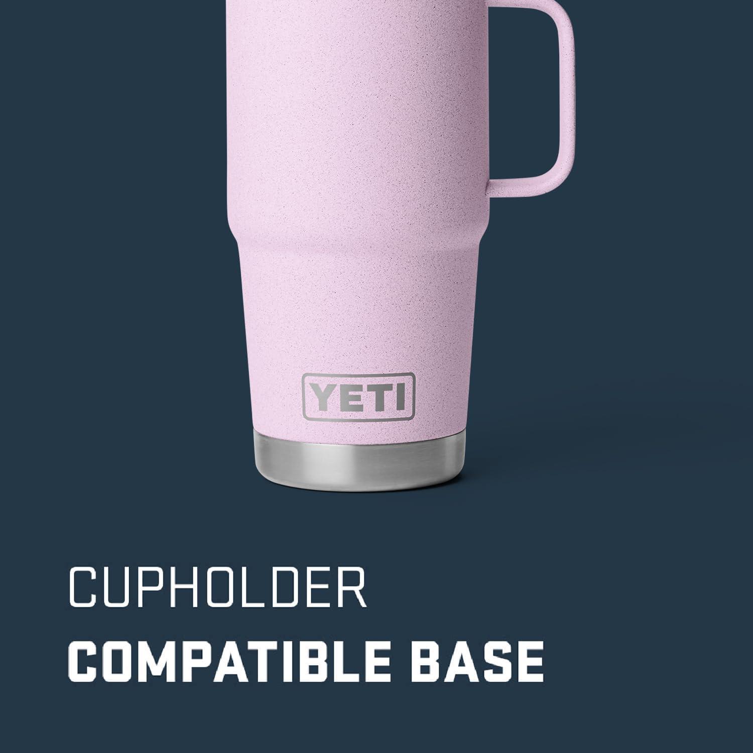 imageYETI Rambler 20 oz Travel Mug Stainless Steel Vacuum Insulated with Stronghold LidCherry Blossom Textured