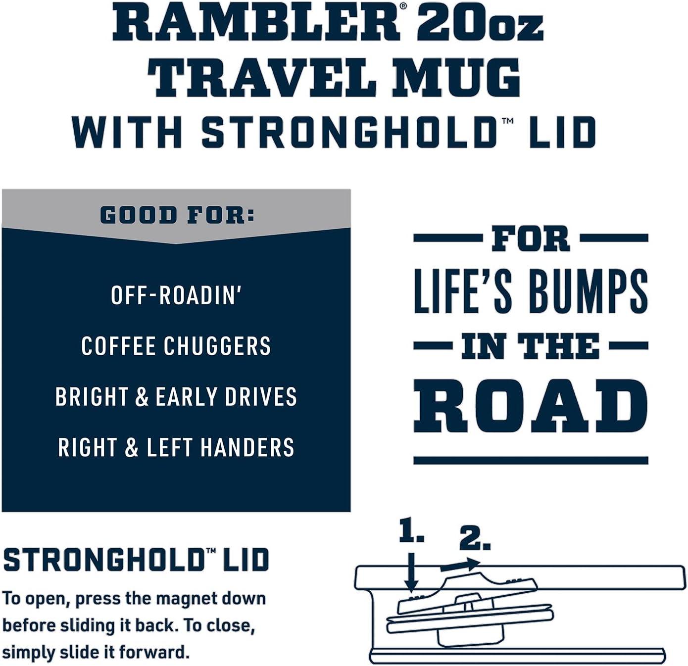 imageYETI Rambler 20 oz Travel Mug Stainless Steel Vacuum Insulated with Stronghold LidHigh Desert Clay