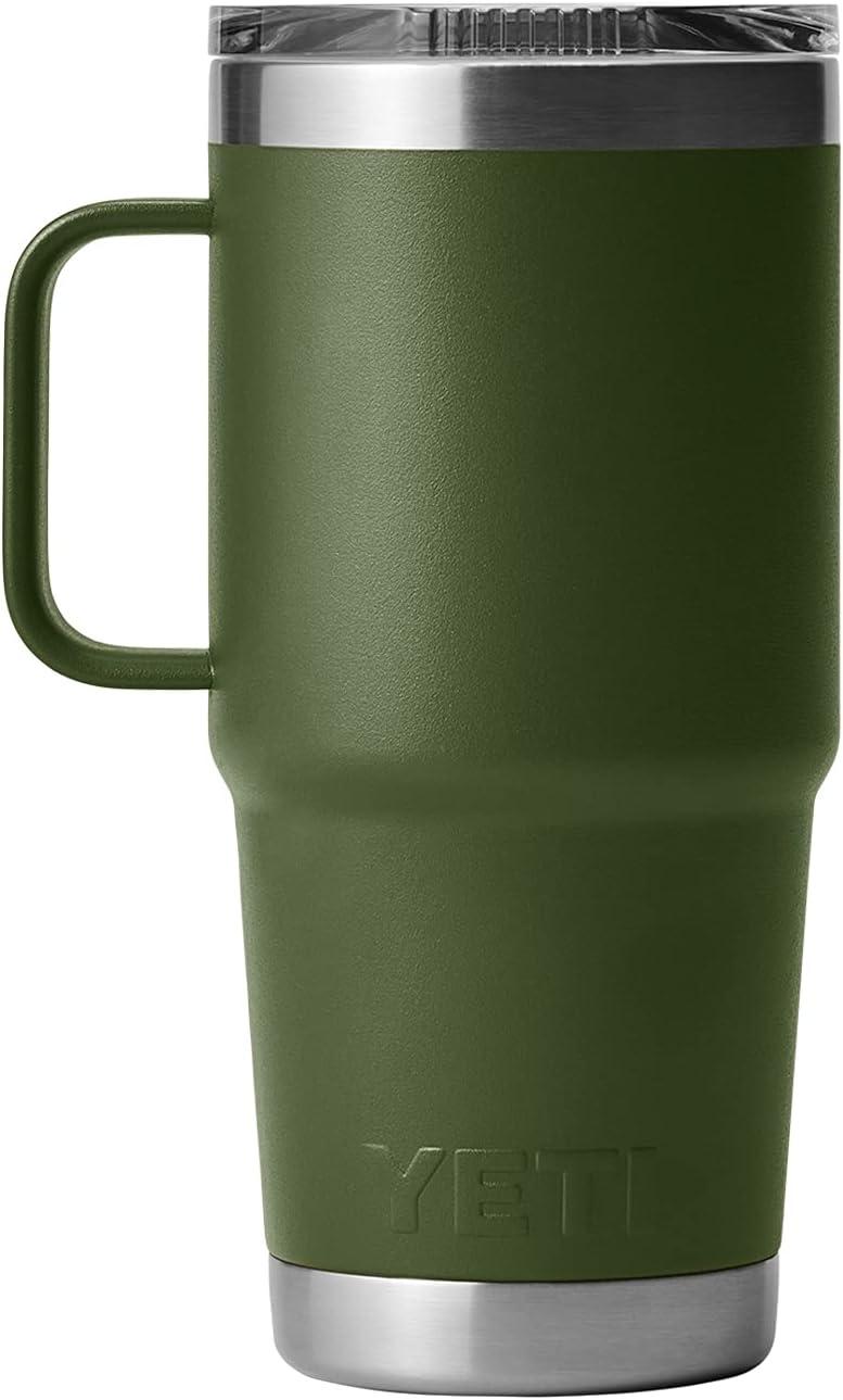 imageYETI Rambler 20 oz Travel Mug Stainless Steel Vacuum Insulated with Stronghold LidHighlands Olive