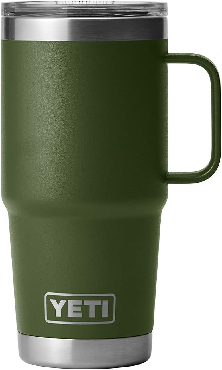 imageYETI Rambler 20 oz Travel Mug Stainless Steel Vacuum Insulated with Stronghold LidHighlands Olive