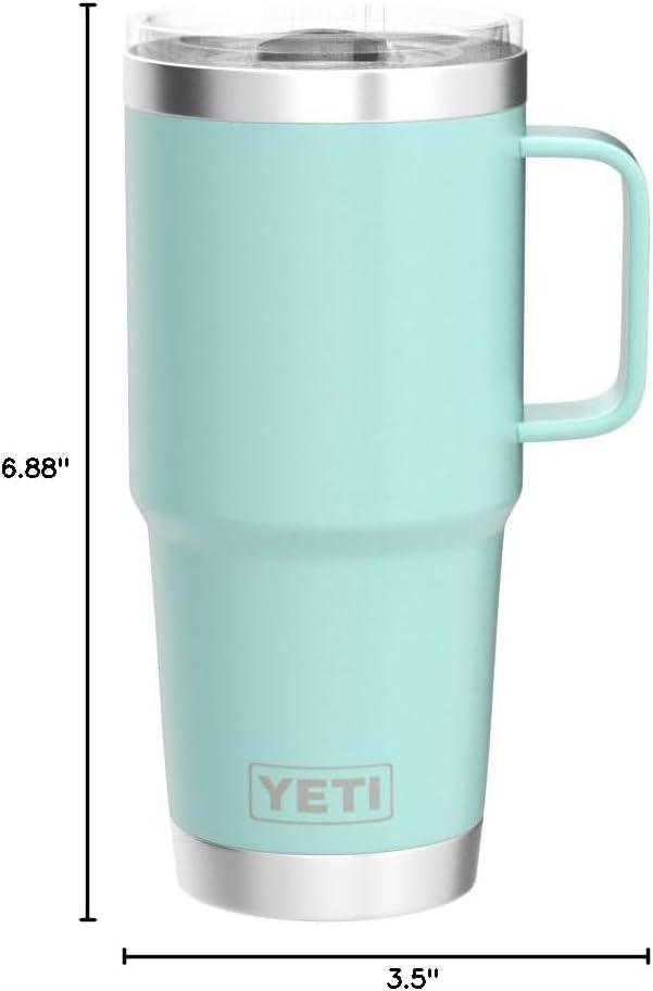 imageYETI Rambler 20 oz Travel Mug Stainless Steel Vacuum Insulated with Stronghold LidSeafoam