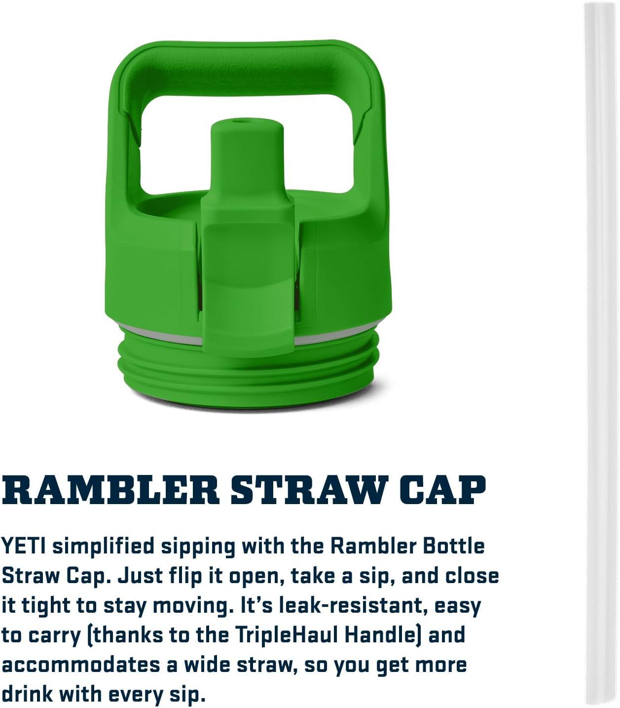 imageYETI Rambler 26 oz Bottle Vacuum Insulated Stainless Steel with Color Matching Straw CapCanopy Green