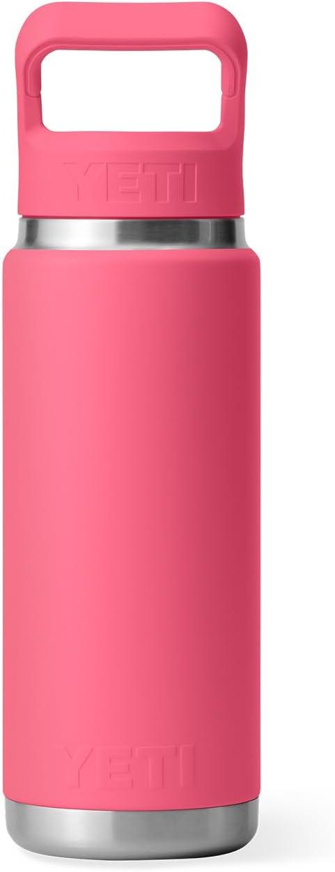 imageYETI Rambler 26 oz Bottle Vacuum Insulated Stainless Steel with Color Matching Straw CapTropical Pink
