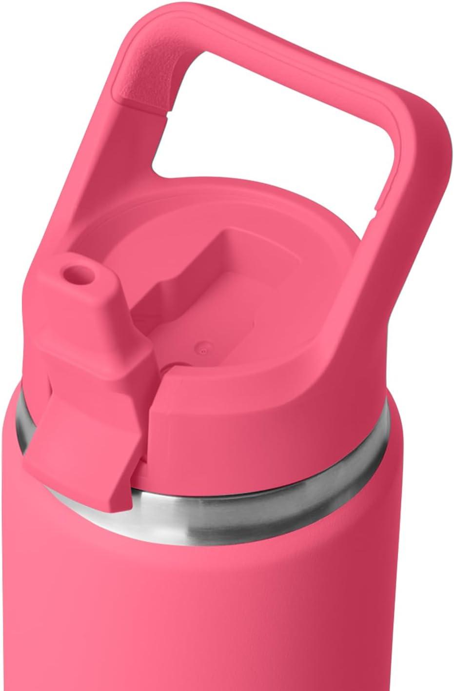 imageYETI Rambler 26 oz Bottle Vacuum Insulated Stainless Steel with Color Matching Straw CapTropical Pink