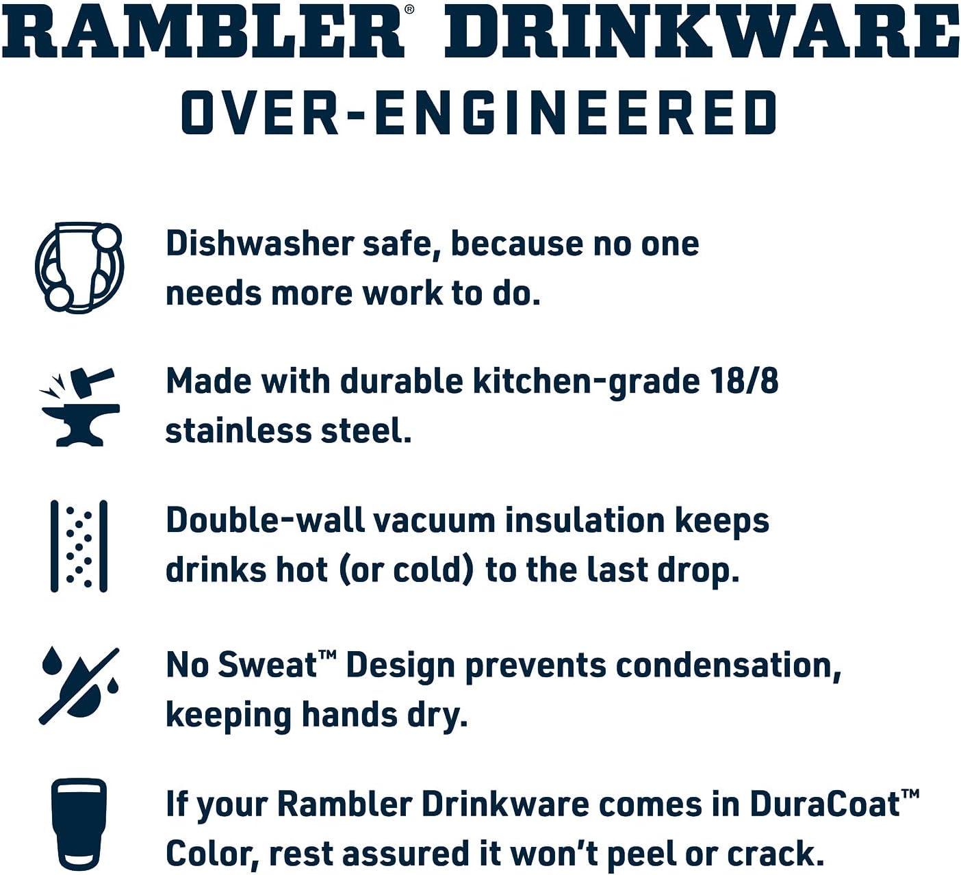 imageYETI Rambler 26 oz Bottle Vacuum Insulated Stainless Steel with Color Matching Straw CapTropical Pink