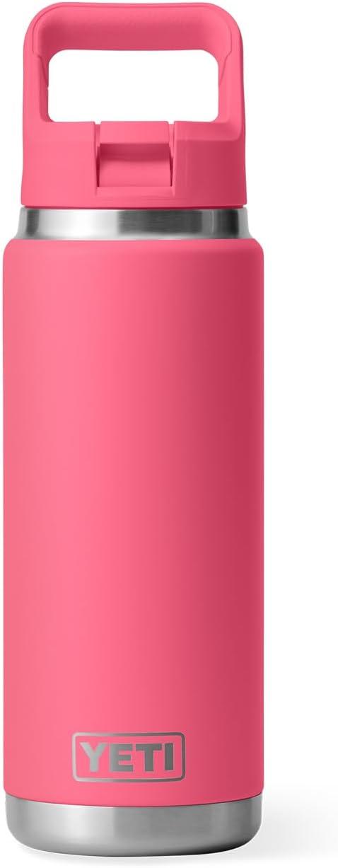 imageYETI Rambler 26 oz Bottle Vacuum Insulated Stainless Steel with Color Matching Straw CapTropical Pink