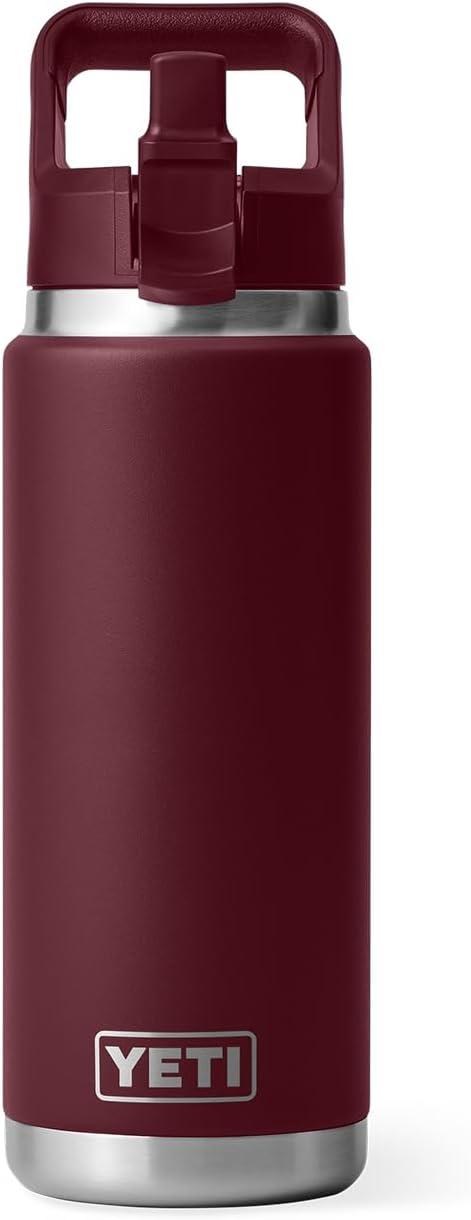 imageYETI Rambler 26 oz Bottle Vacuum Insulated Stainless Steel with Color Matching Straw CapWild Vine Red