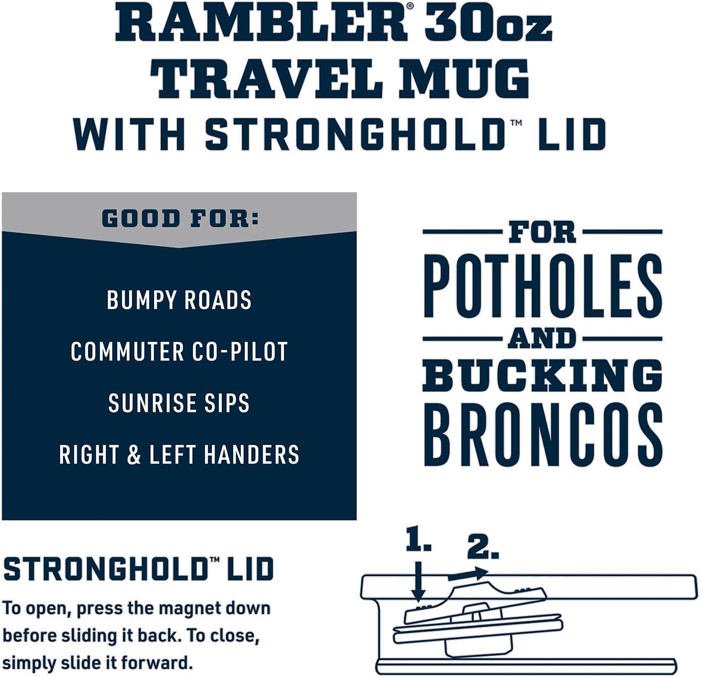 imageYETI Rambler 30 oz Travel Mug Stainless Steel Vacuum Insulated with Stronghold LidBig Sky Blue