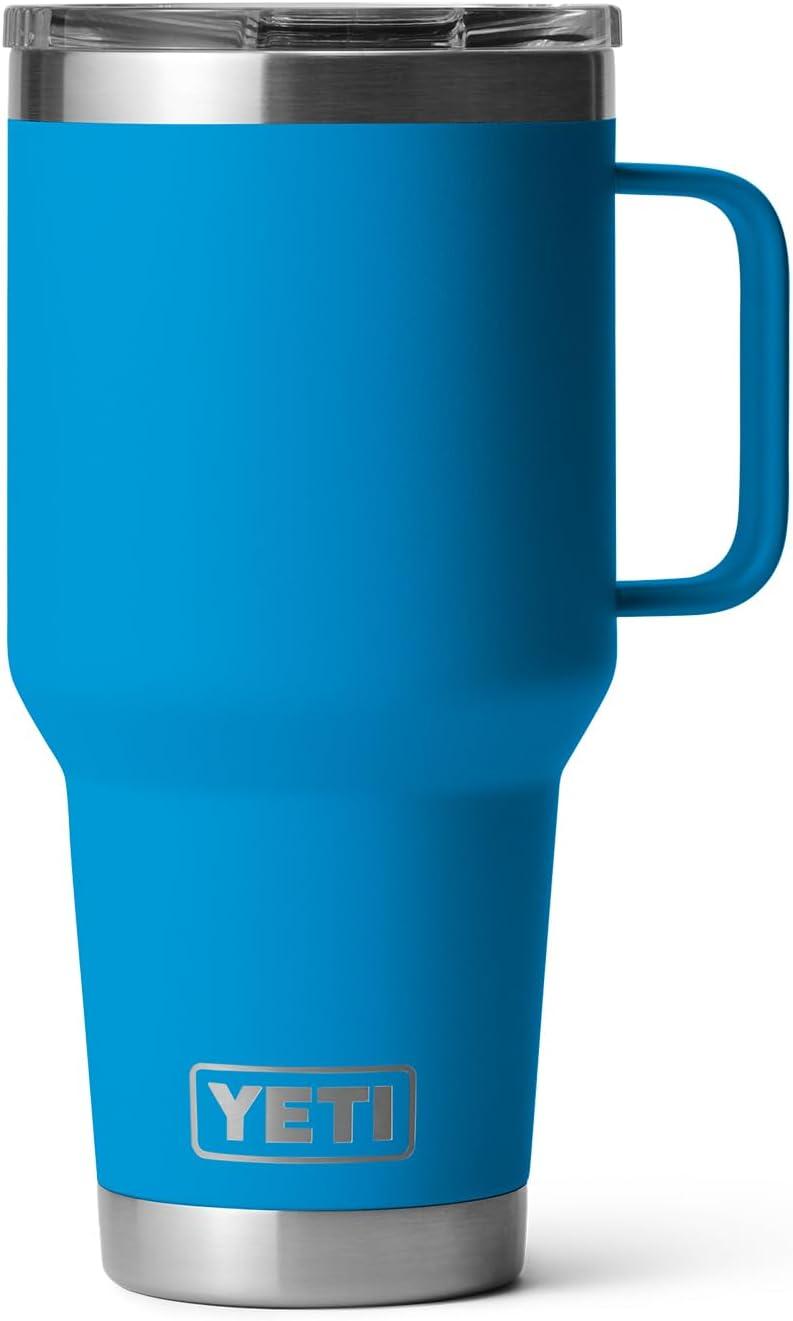 imageYETI Rambler 30 oz Travel Mug Stainless Steel Vacuum Insulated with Stronghold LidBig Wave Blue