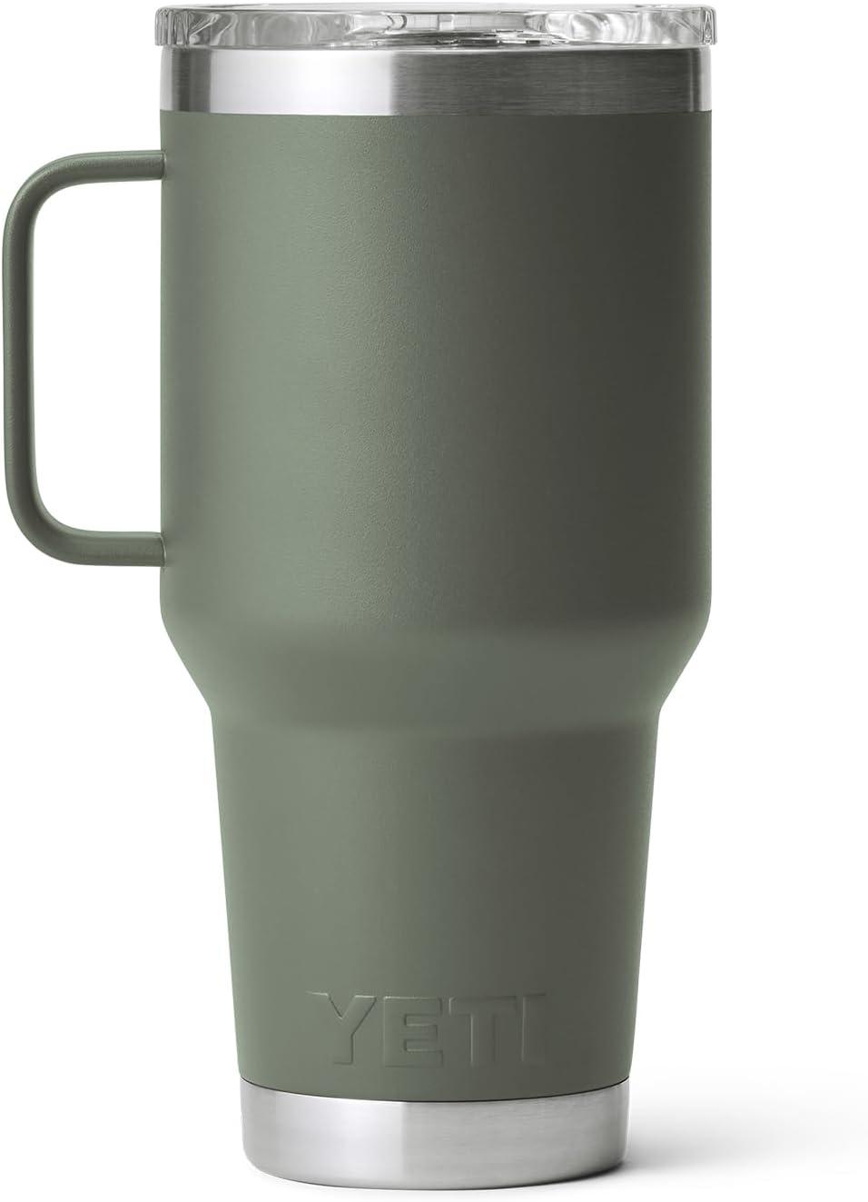 imageYETI Rambler 30 oz Travel Mug Stainless Steel Vacuum Insulated with Stronghold LidCamp Green