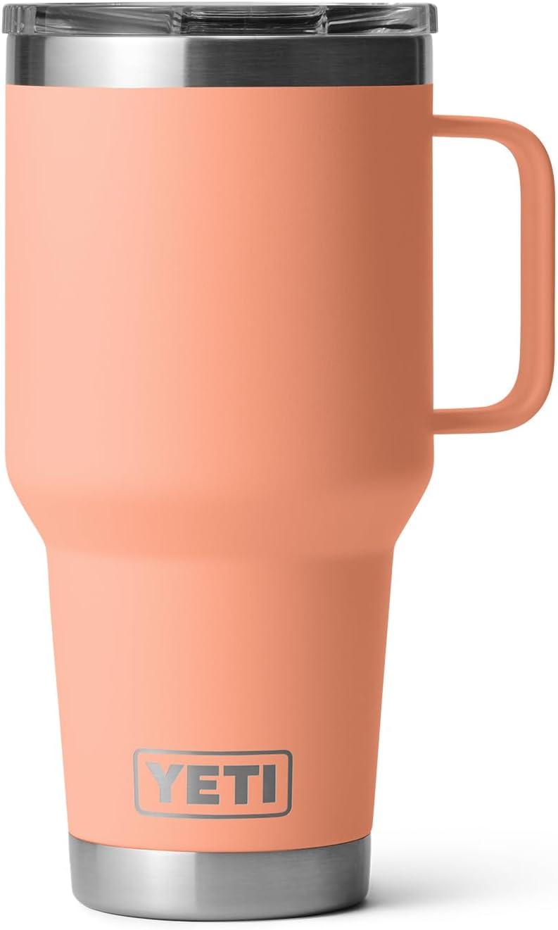 imageYETI Rambler 30 oz Travel Mug Stainless Steel Vacuum Insulated with Stronghold LidLowcountry Peach