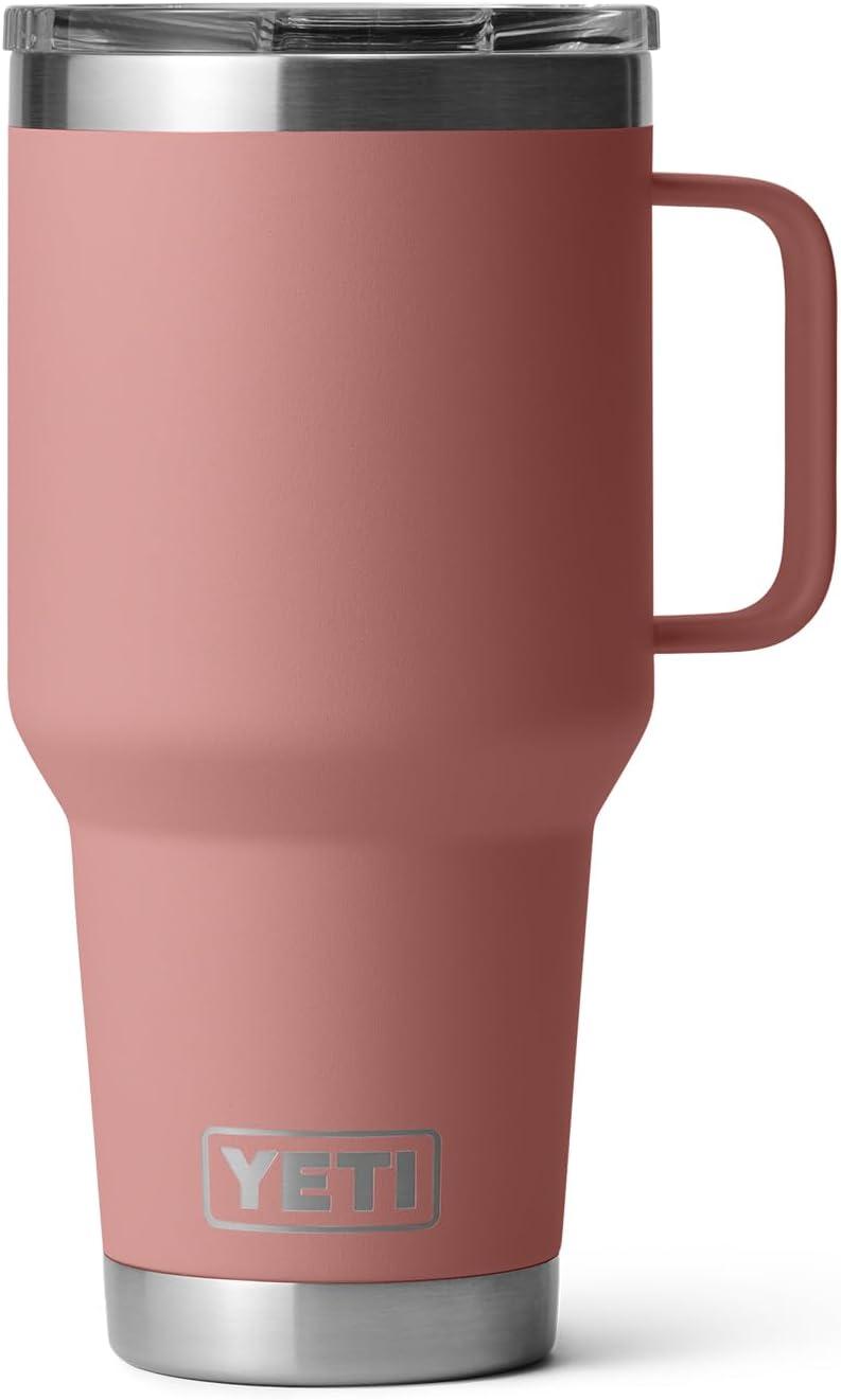 imageYETI Rambler 30 oz Travel Mug Stainless Steel Vacuum Insulated with Stronghold LidSandstone Pink