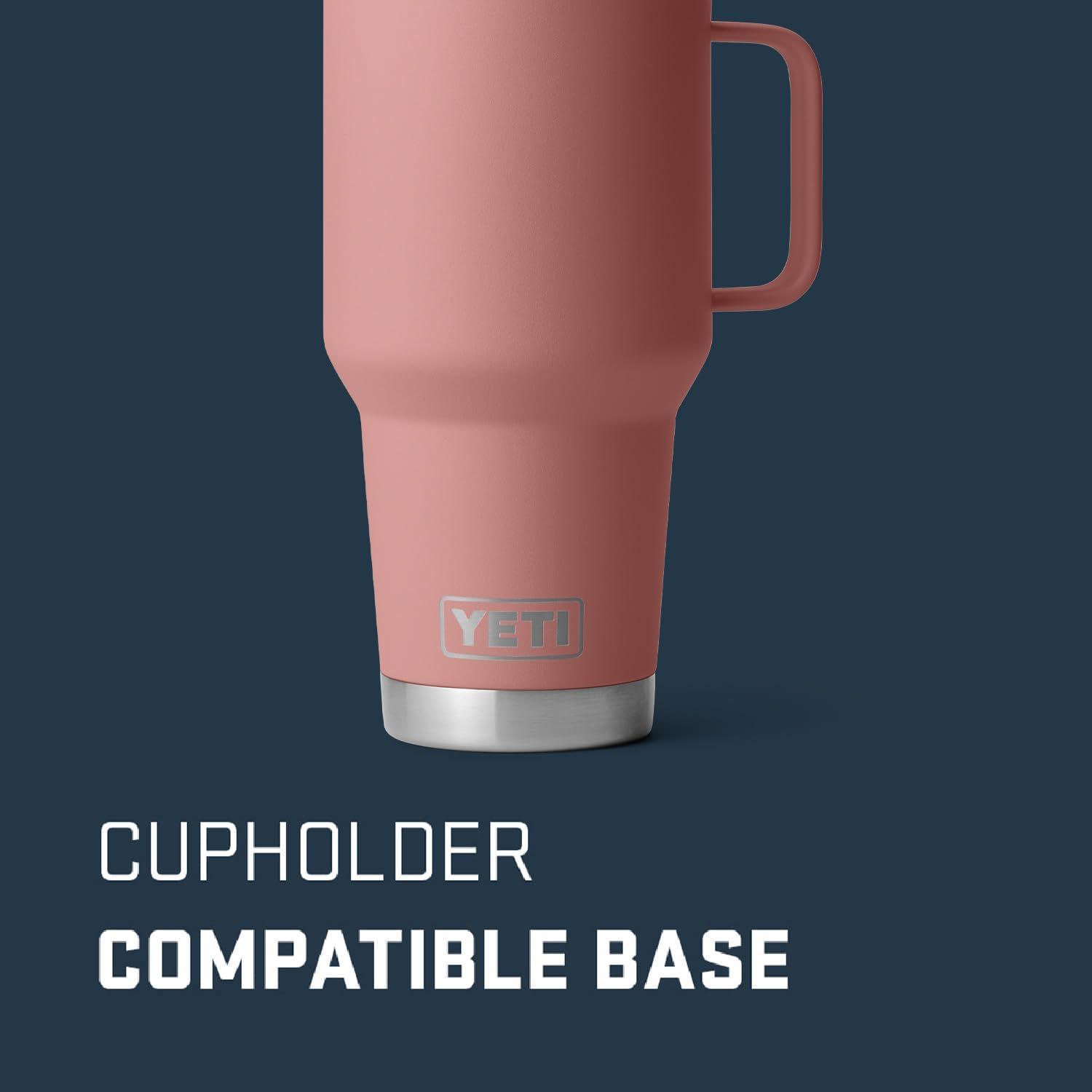 imageYETI Rambler 30 oz Travel Mug Stainless Steel Vacuum Insulated with Stronghold LidSandstone Pink