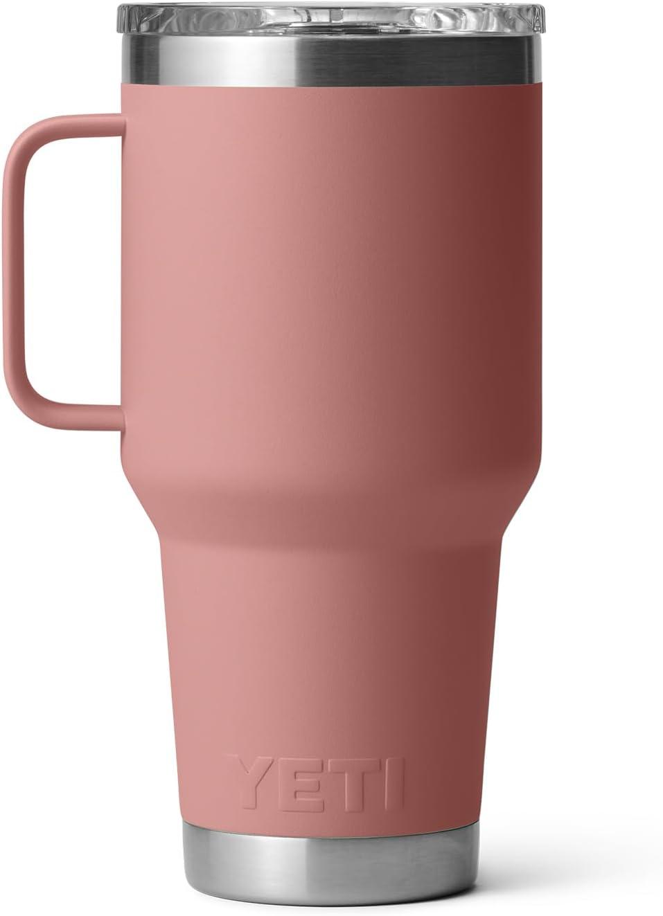 imageYETI Rambler 30 oz Travel Mug Stainless Steel Vacuum Insulated with Stronghold LidSandstone Pink
