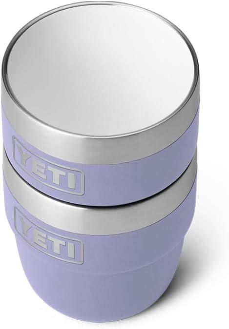 imageYETI Rambler 4 oz Stackable Cup Stainless Steel Vacuum Insulated EspressoCoffee Cup 2 PackCosmic Lilac