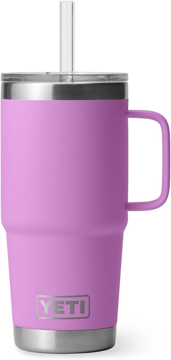 imageYETI Rambler 42 oz Tumbler with Handle and Straw Lid Travel Mug Water Tumbler Vacuum Insulated Cup with Handle Stainless Steel Cherry Blossom TexturedDesert Bloom