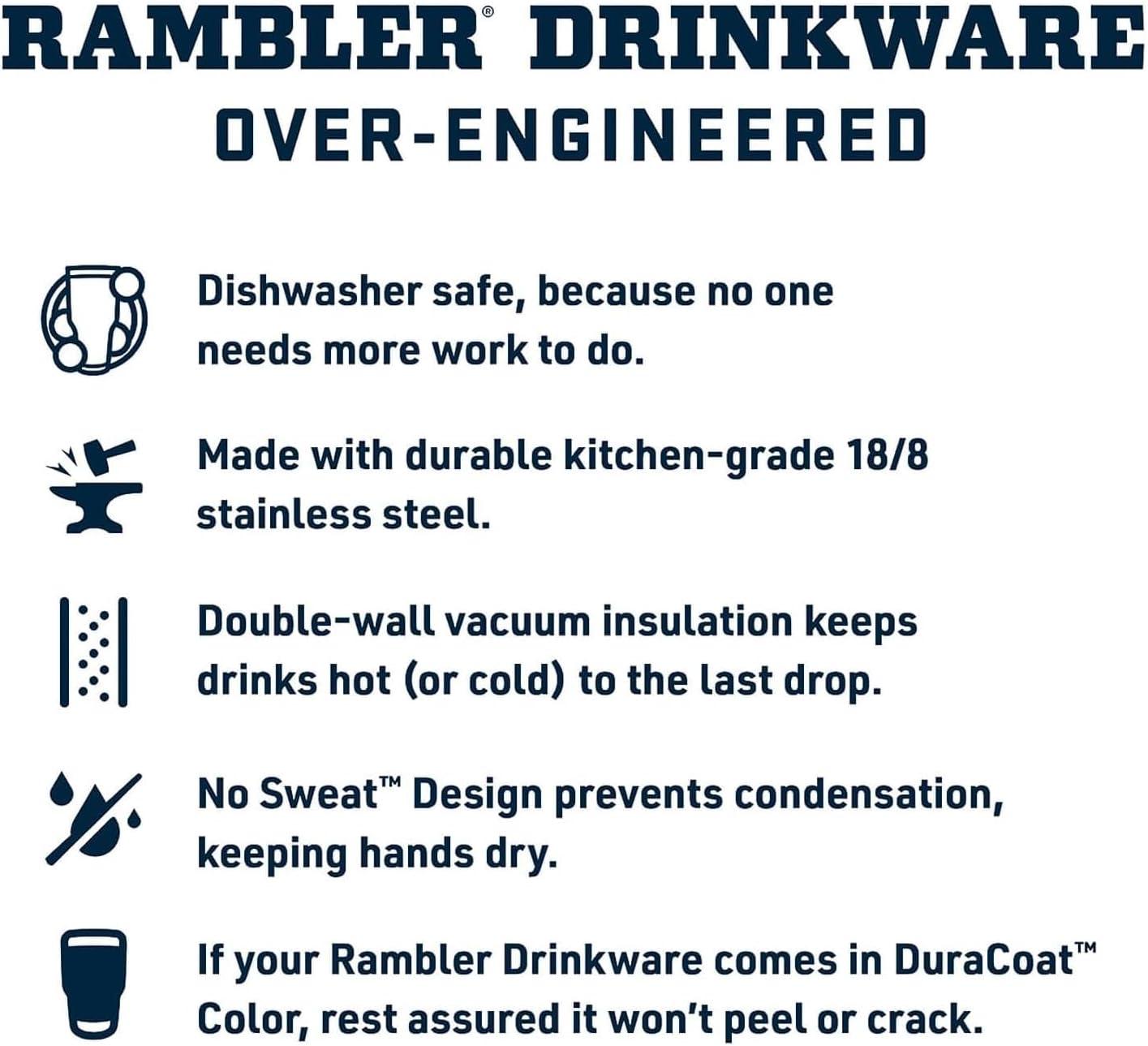 imageYETI Rambler 42 oz Tumbler with Handle and Straw Lid Travel Mug Water Tumbler Vacuum Insulated Cup with Handle Stainless Steel Cherry Blossom TexturedBlack StoneTextured