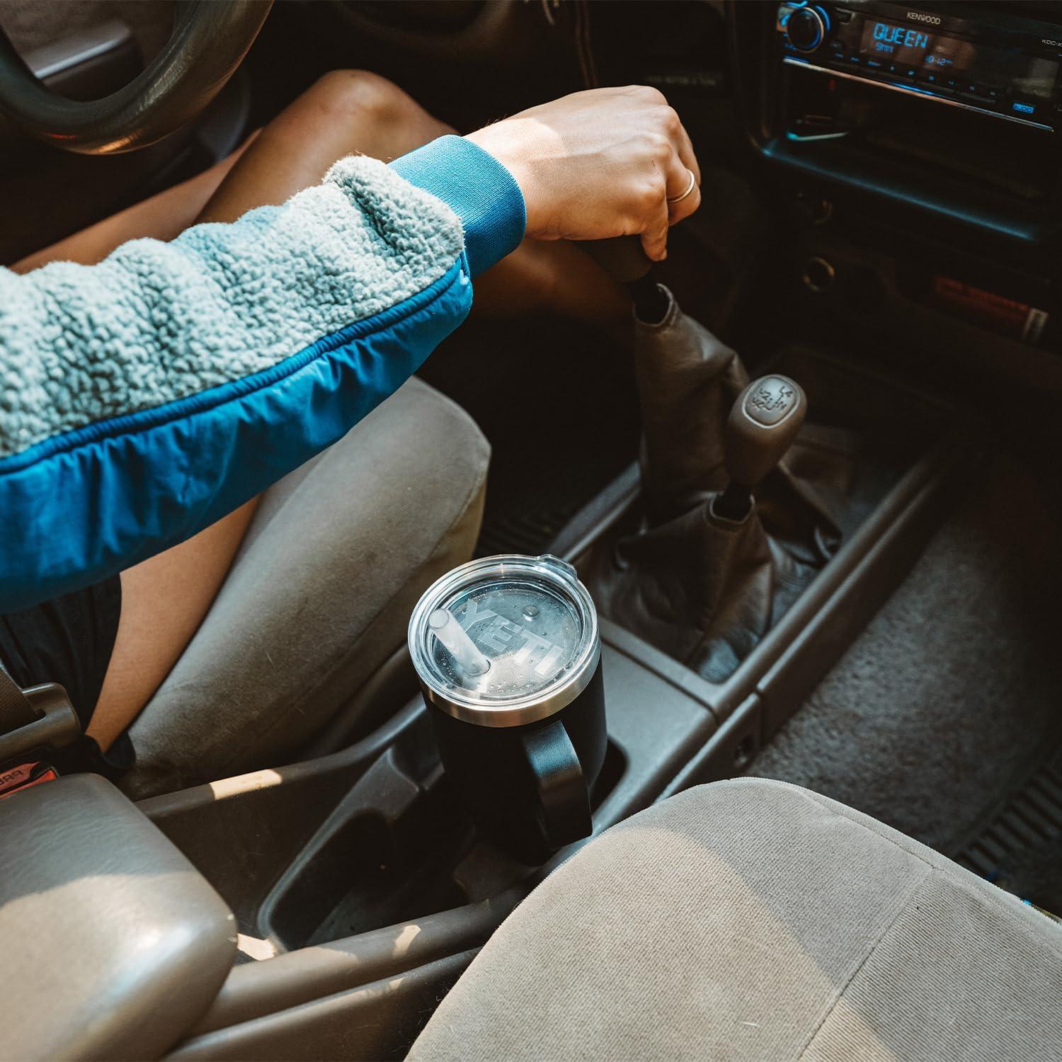 imageYETI Rambler 42 oz Tumbler with Handle and Straw Lid Travel Mug Water Tumbler Vacuum Insulated Cup with Handle Stainless Steel Cherry Blossom TexturedSeafoam