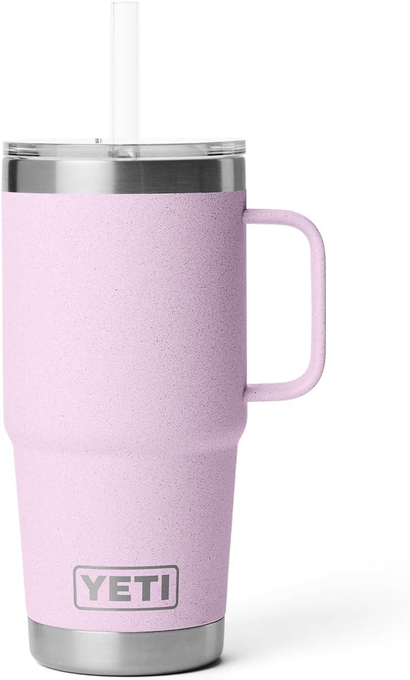 imageYETI Rambler 42 oz Tumbler with Handle and Straw Lid Travel Mug Water Tumbler Vacuum Insulated Cup with Handle Stainless Steel Cherry Blossom TexturedCherry Blossom Textured