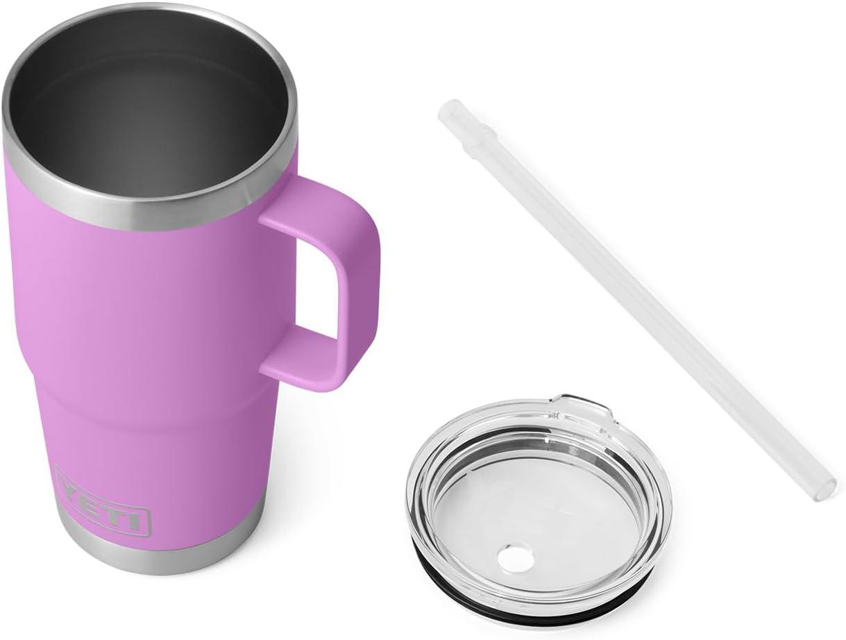 imageYETI Rambler 42 oz Tumbler with Handle and Straw Lid Travel Mug Water Tumbler Vacuum Insulated Cup with Handle Stainless Steel Cherry Blossom TexturedDesert Bloom