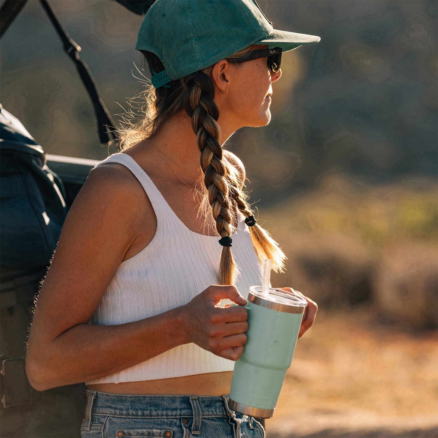 imageYETI Rambler 42 oz Tumbler with Handle and Straw Lid Travel Mug Water Tumbler Vacuum Insulated Cup with Handle Stainless Steel Cherry Blossom TexturedCherry Blossom Textured