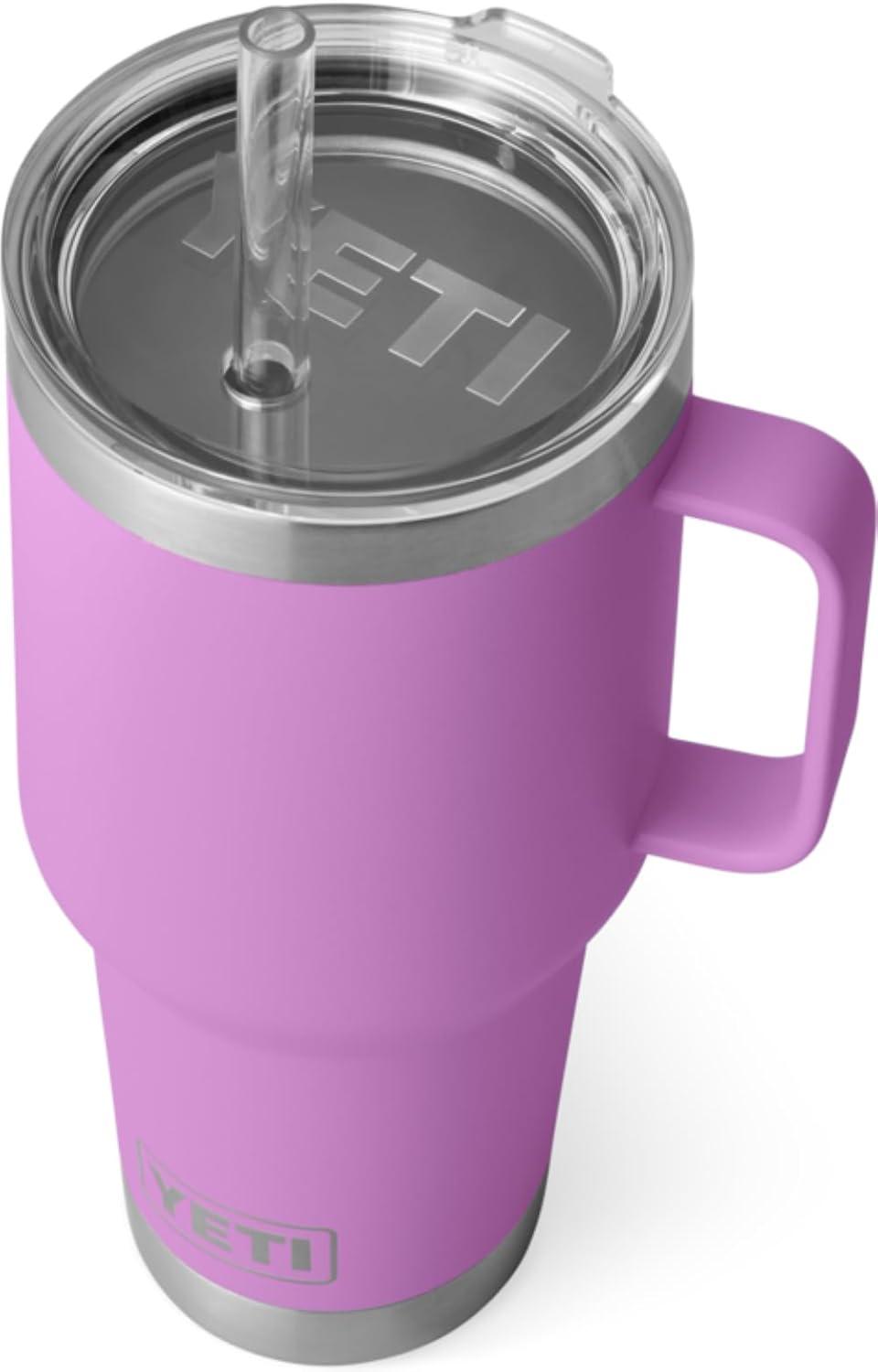 imageYETI Rambler 42 oz Tumbler with Handle and Straw Lid Travel Mug Water Tumbler Vacuum Insulated Cup with Handle Stainless Steel Cherry Blossom TexturedDesert Bloom