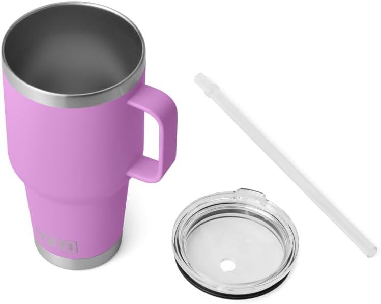 imageYETI Rambler 42 oz Tumbler with Handle and Straw Lid Travel Mug Water Tumbler Vacuum Insulated Cup with Handle Stainless Steel Cherry Blossom TexturedDesert Bloom