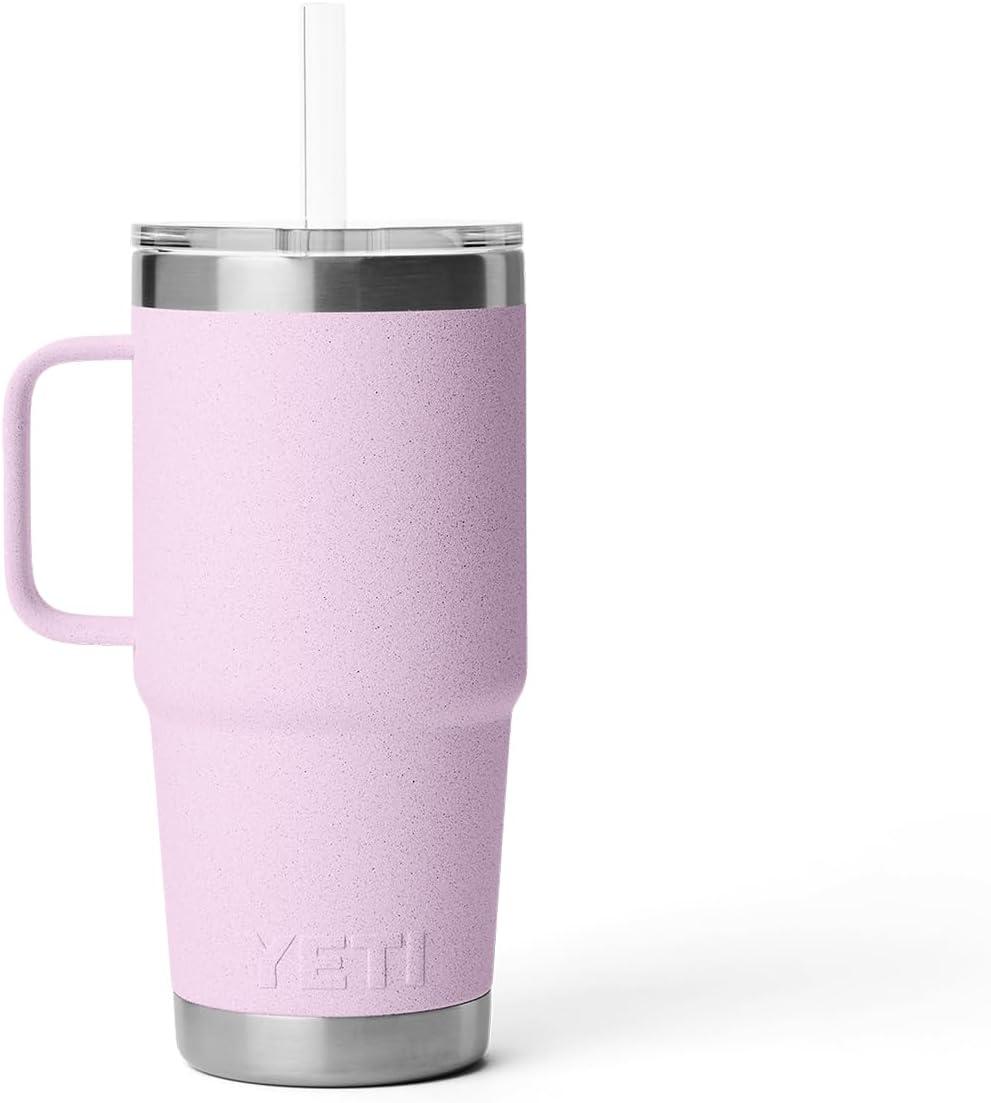 imageYETI Rambler 42 oz Tumbler with Handle and Straw Lid Travel Mug Water Tumbler Vacuum Insulated Cup with Handle Stainless Steel Cherry Blossom TexturedCherry Blossom Textured