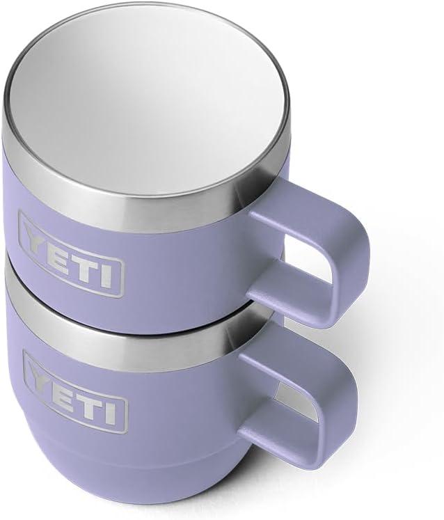 imageYETI Rambler 6 oz Stackable Mug Stainless Steel Vacuum Insulated EspressoCoffee Mug 2 PackCosmic Lilac