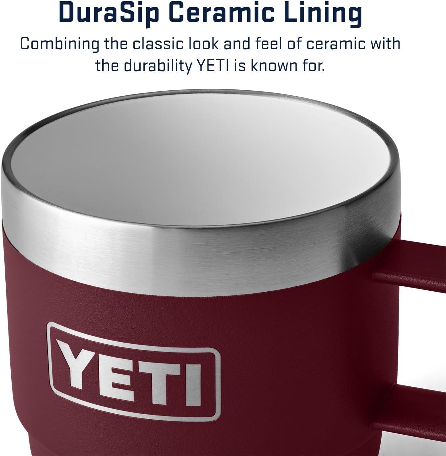 imageYETI Rambler 6 oz Stackable Mug Stainless Steel Vacuum Insulated EspressoCoffee Mug 2 PackWild Vine Red