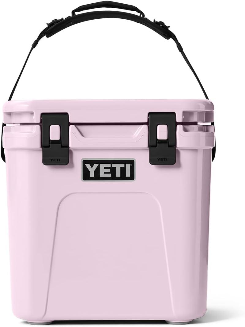 imageYETI Roadie 24 20 Hard Cooler with DoubleDuty Shoulder Strap and Drain PlugCherry Blossom