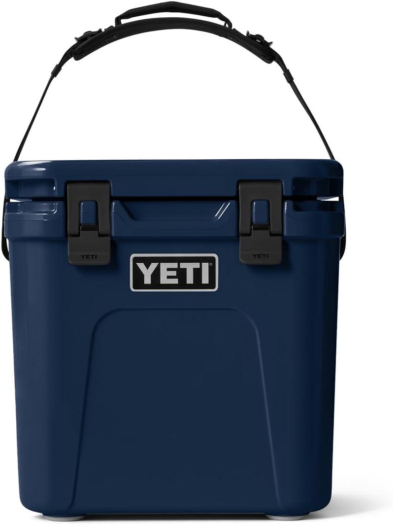 imageYETI Roadie 24 20 Hard Cooler with DoubleDuty Shoulder Strap and Drain PlugNavy