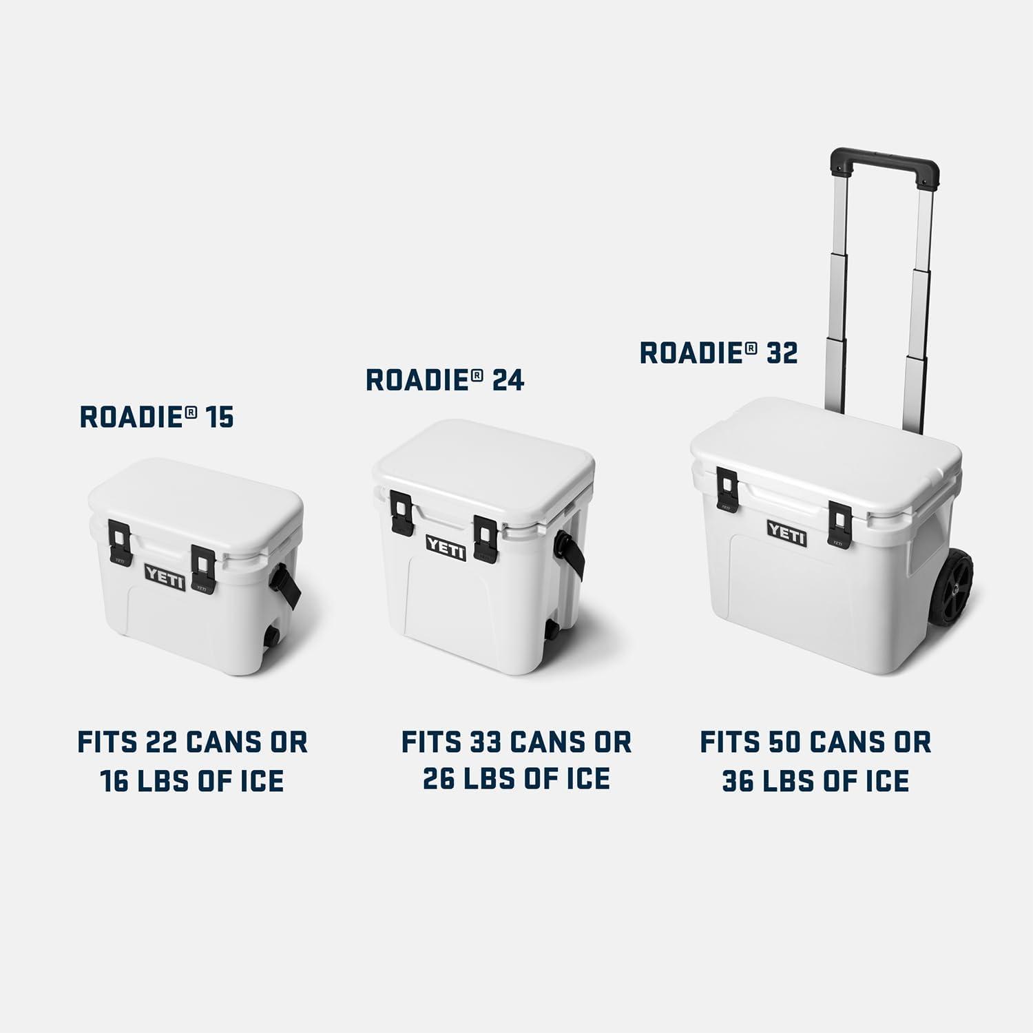 imageYETI Roadie 24 20 Hard Cooler with DoubleDuty Shoulder Strap and Drain PlugRescue Red