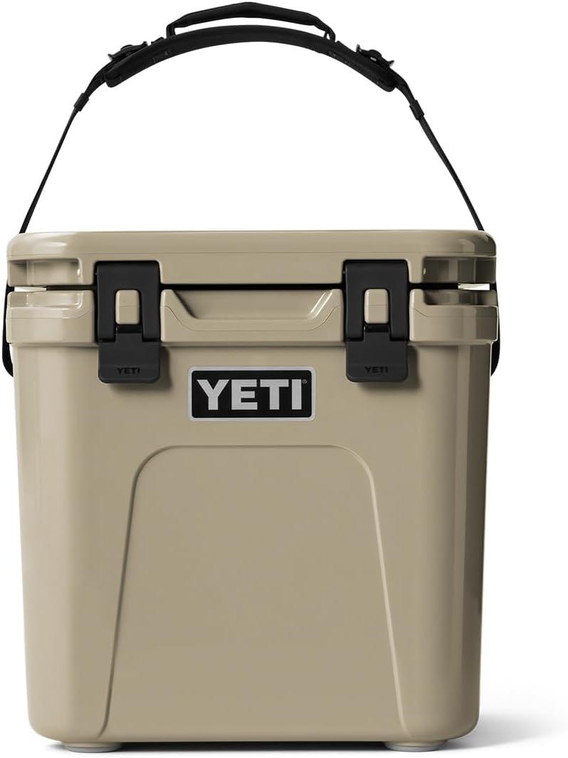 imageYETI Roadie 24 20 Hard Cooler with DoubleDuty Shoulder Strap and Drain PlugTan