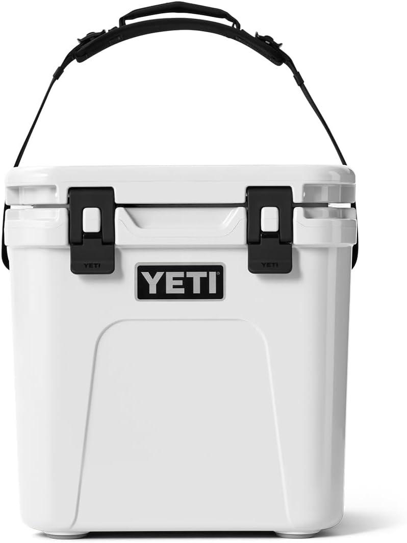 imageYETI Roadie 24 20 Hard Cooler with DoubleDuty Shoulder Strap and Drain PlugWhite