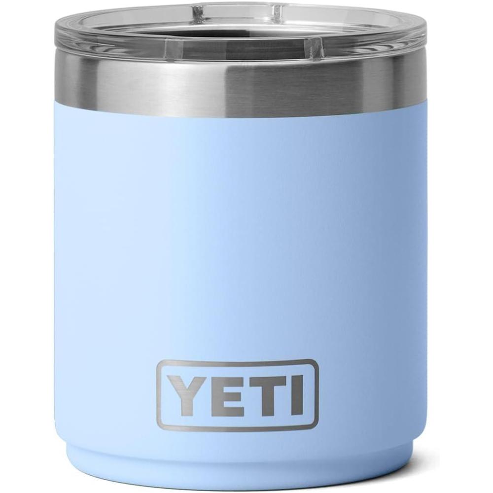 imageYETI Rambler 10 oz Stackable Lowball 20 Vacuum Insulated Stainless Steel with MagSlider Lid Black StoneBig Sky Blue